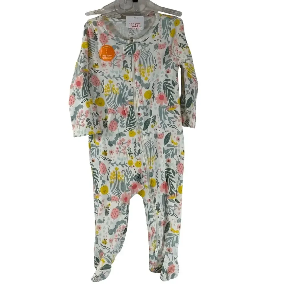 Carters Girls Sleeper with 2-way Zipper, Multi-color, Size 9 mo, NWT (Ripped)